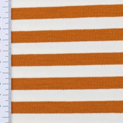 French Terry Sommersweat YARN DYED STRIPES Streifen offweiß rost braun 1,5m Breite