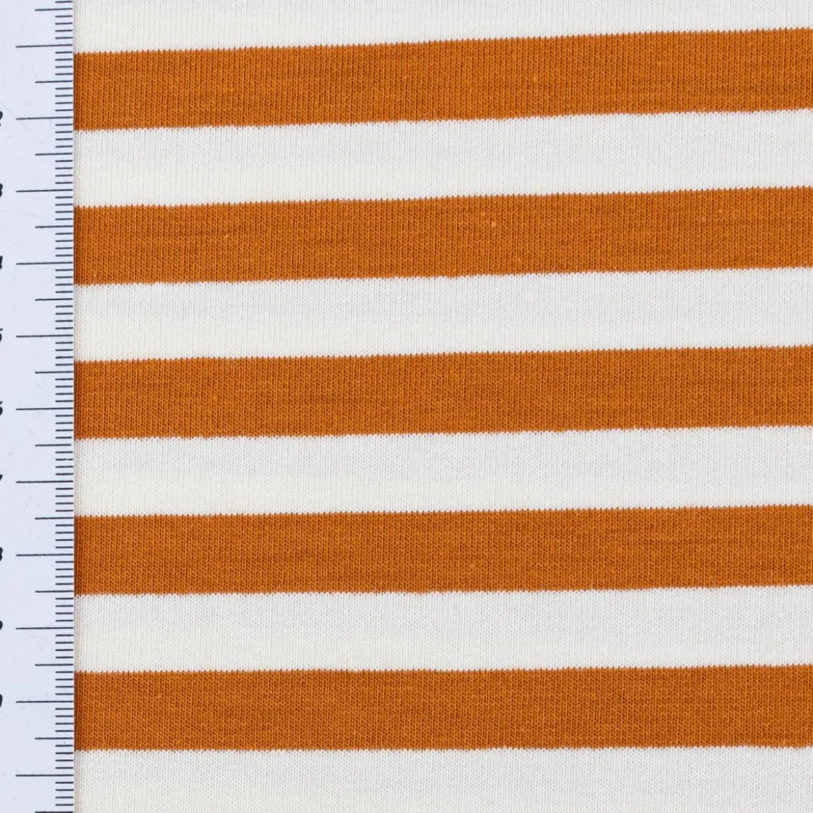French Terry Sommersweat YARN DYED STRIPES Streifen offweiß rost braun 1,5m Breite