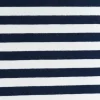 French Terry Sommersweat YARN DYED STRIPES Streifen offweiß dunkelblau 1,5m Breite