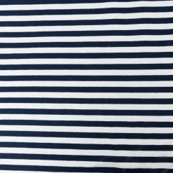 French Terry Sommersweat YARN DYED STRIPES Streifen offweiß dunkelblau 1,5m Breite