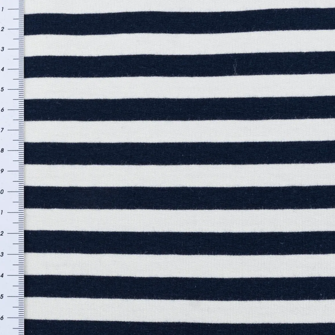 French Terry Sommersweat YARN DYED STRIPES Streifen offweiß dunkelblau 1,5m Breite