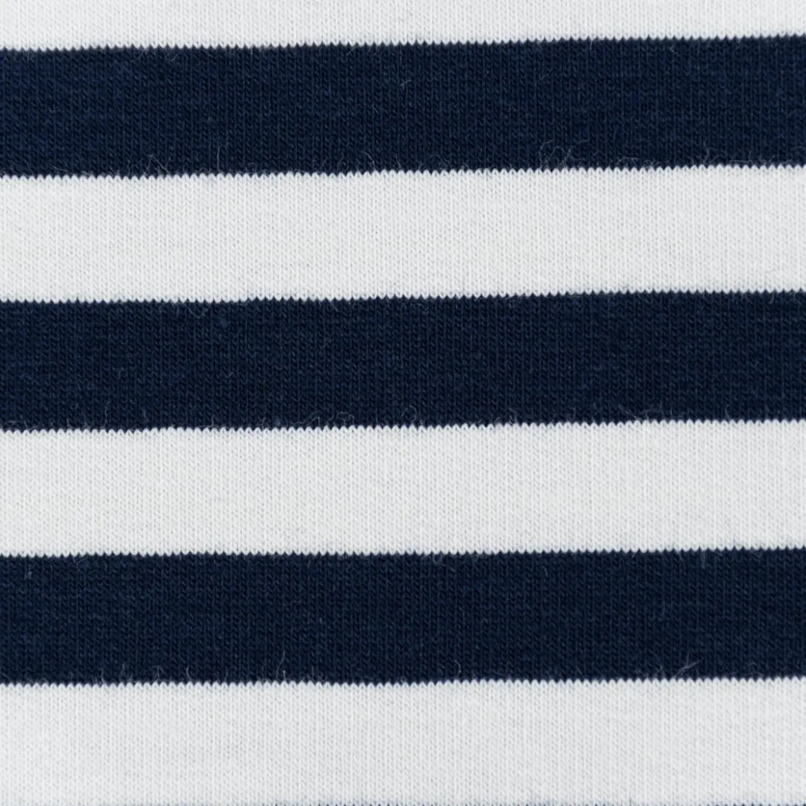 French Terry Sommersweat YARN DYED STRIPES Streifen offweiß dunkelblau 1,5m Breite