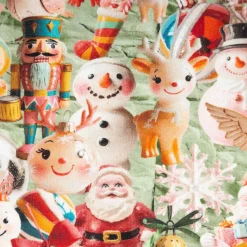 French Terry Stoff Baumwolle Weihnachtsstoff Nostalgie Digitaldruck bunt 1,50m Breite