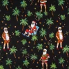 French Terry Stoff Hawaii Santa schwarz Weihnachtsstoff angeraute Innenseite 240g/qm 145cm Breite