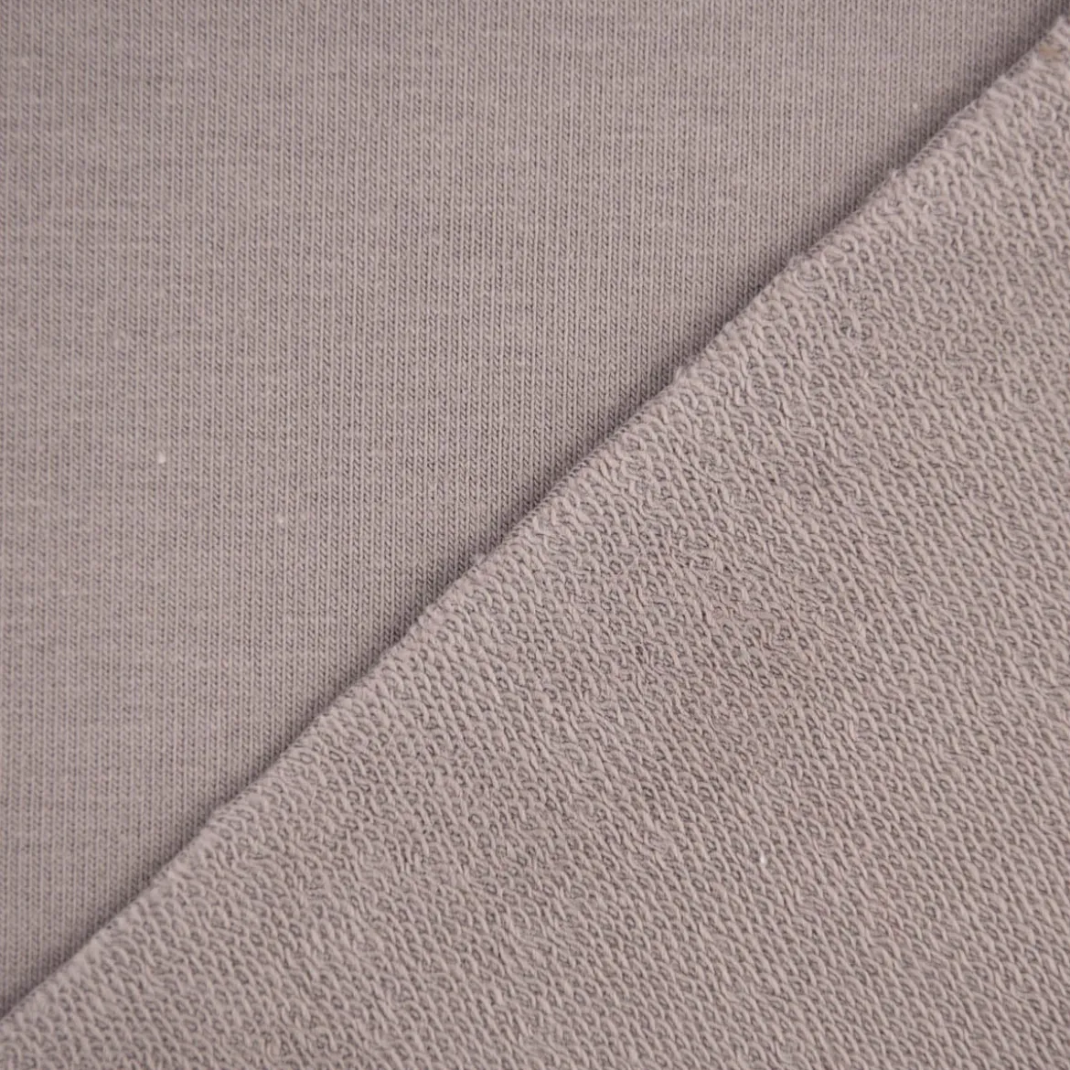 French Terry Stoff Organic Bio uni grau 1,50m Breite