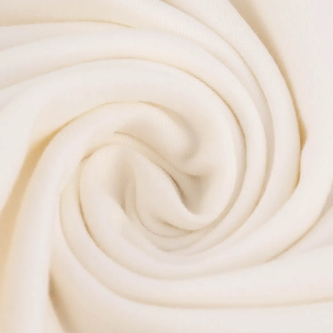 French Terry Stoff Organic Bio uni creme 1,50m Breite