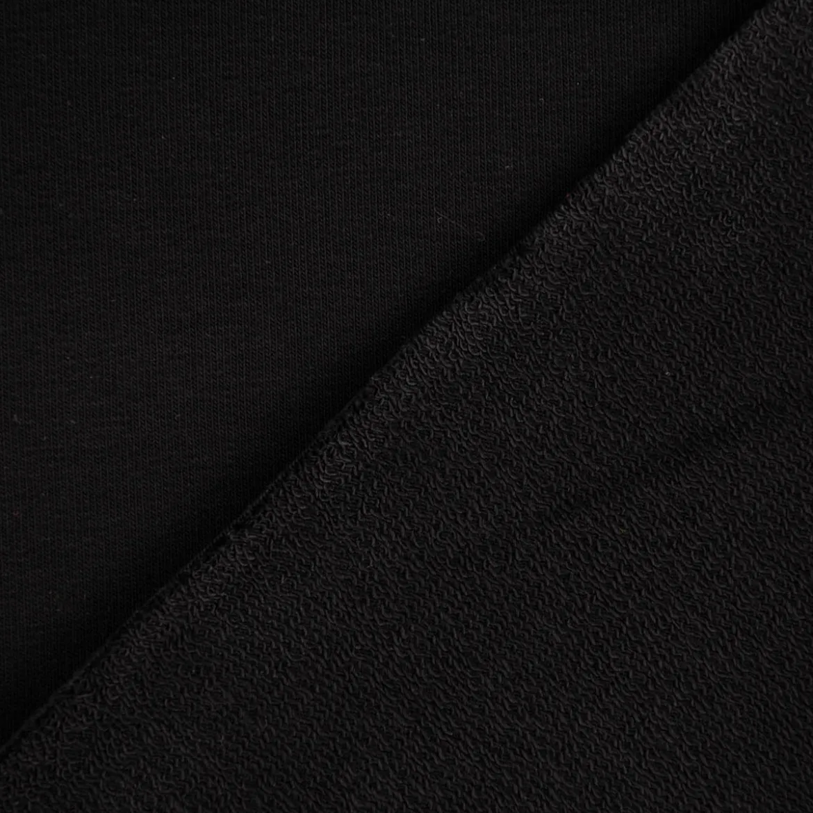 French Terry Stoff Organic Bio uni schwarz 1,50m Breite