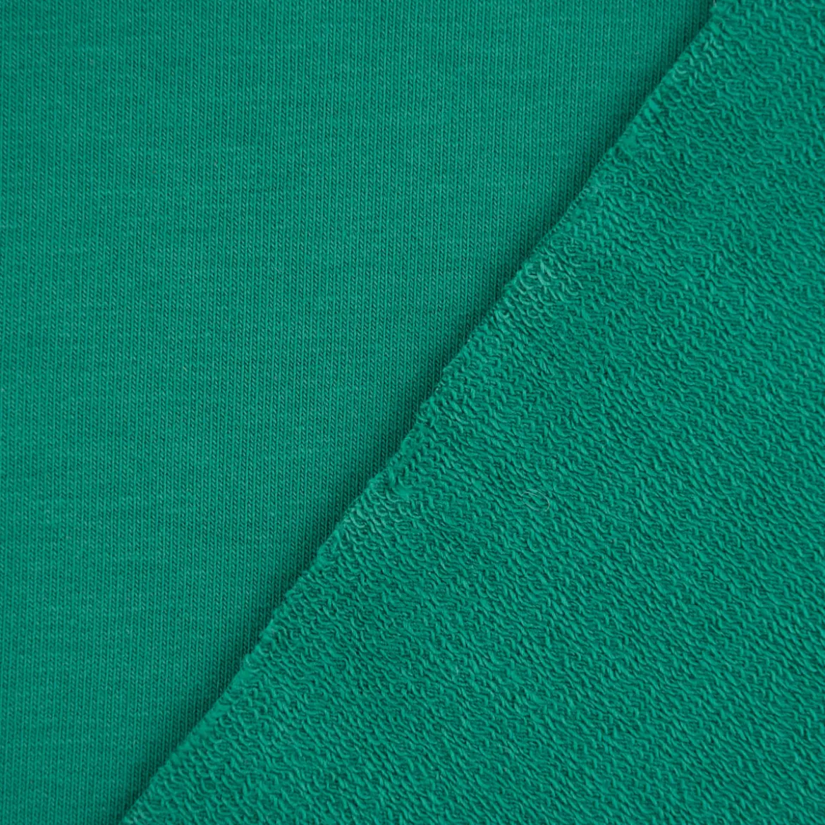 French Terry Stoff Organic Bio uni grün 1,50m Breite