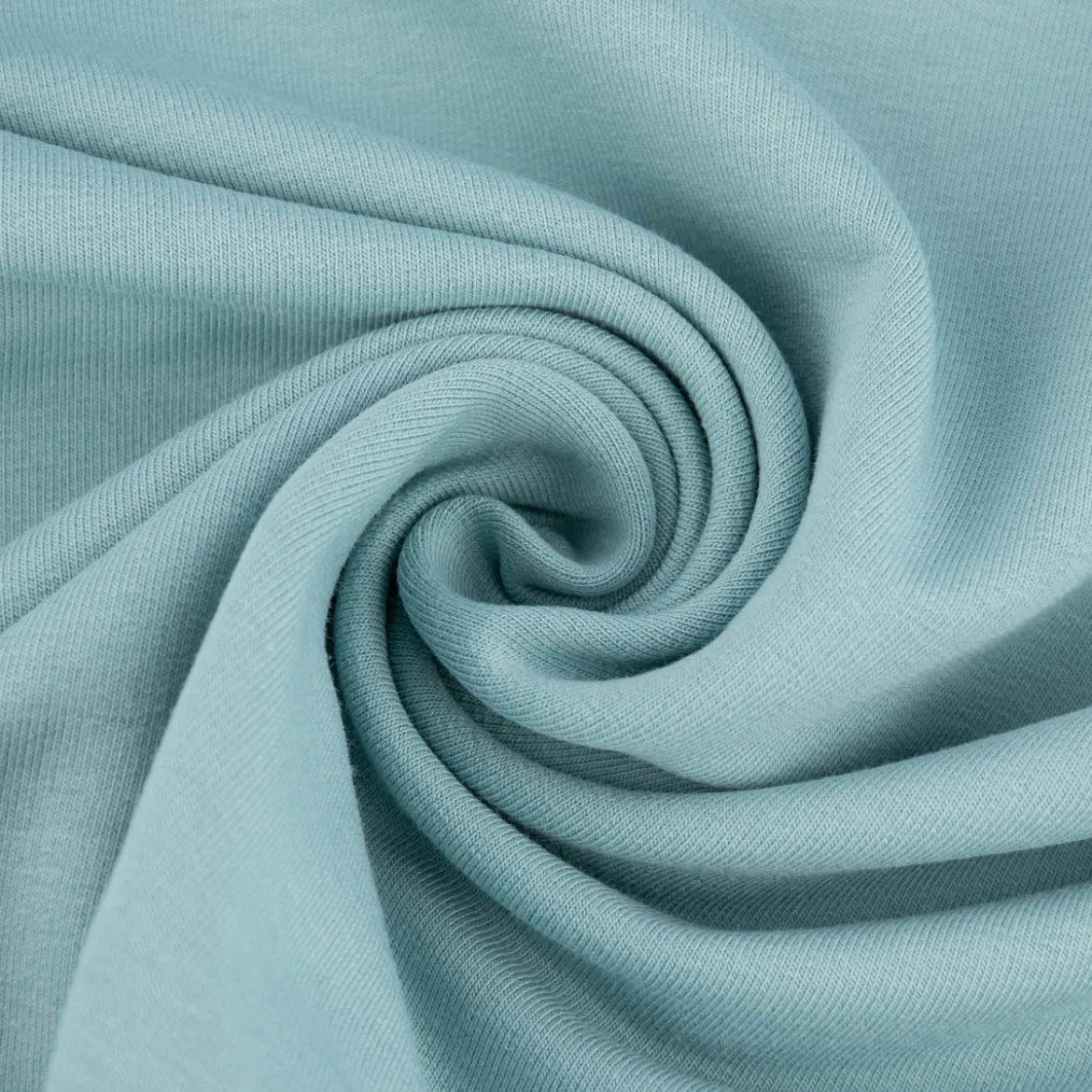 French Terry Stoff Organic Bio uni aqua blau 1,50m Breite