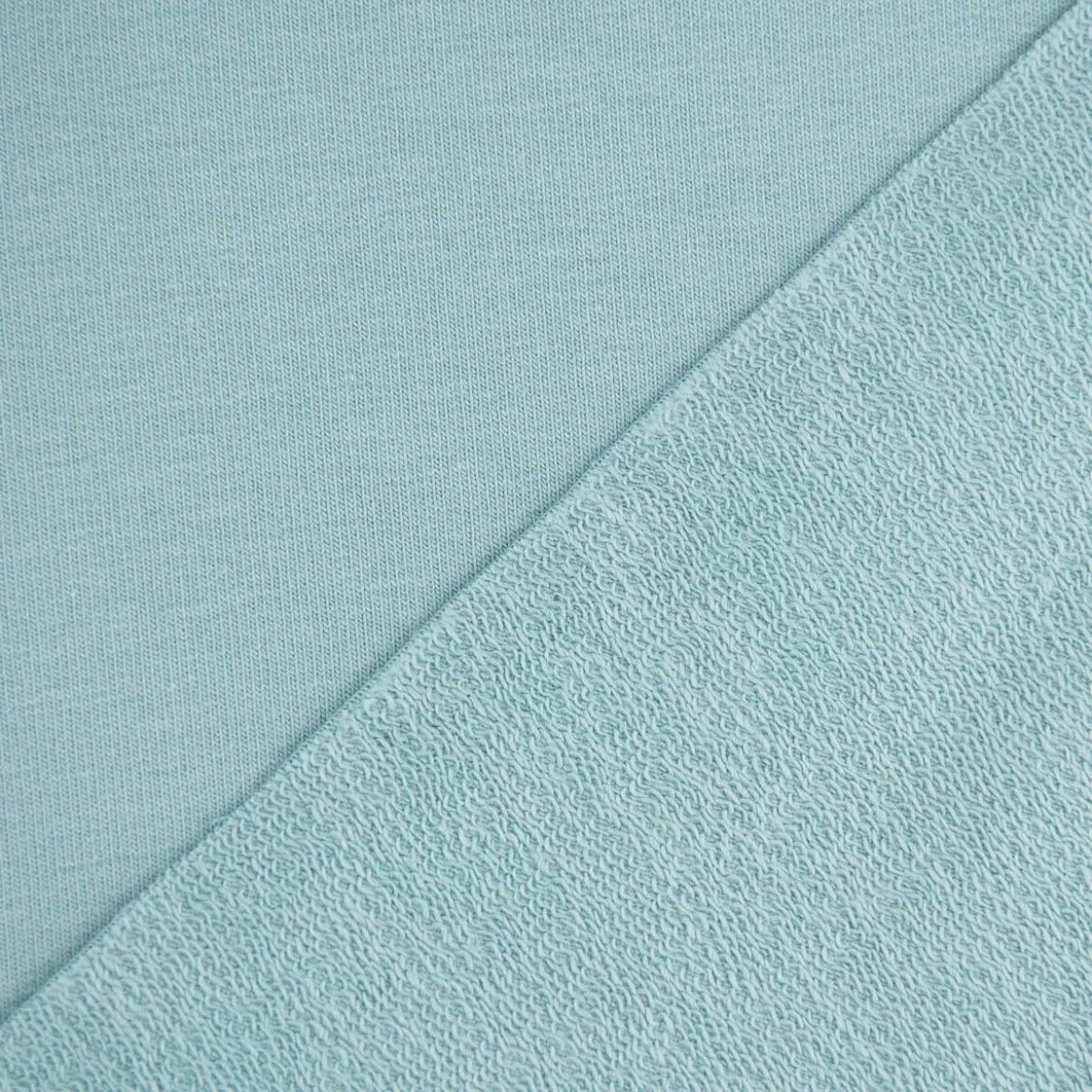 French Terry Stoff Organic Bio uni aqua blau 1,50m Breite