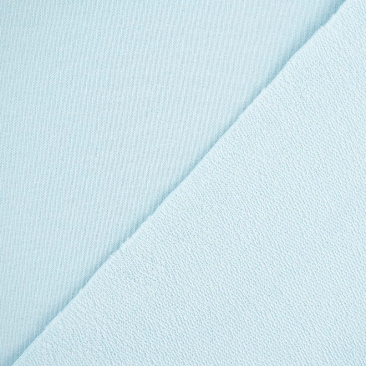 French Terry Stoff Organic Bio uni hellblau1,50m Breite