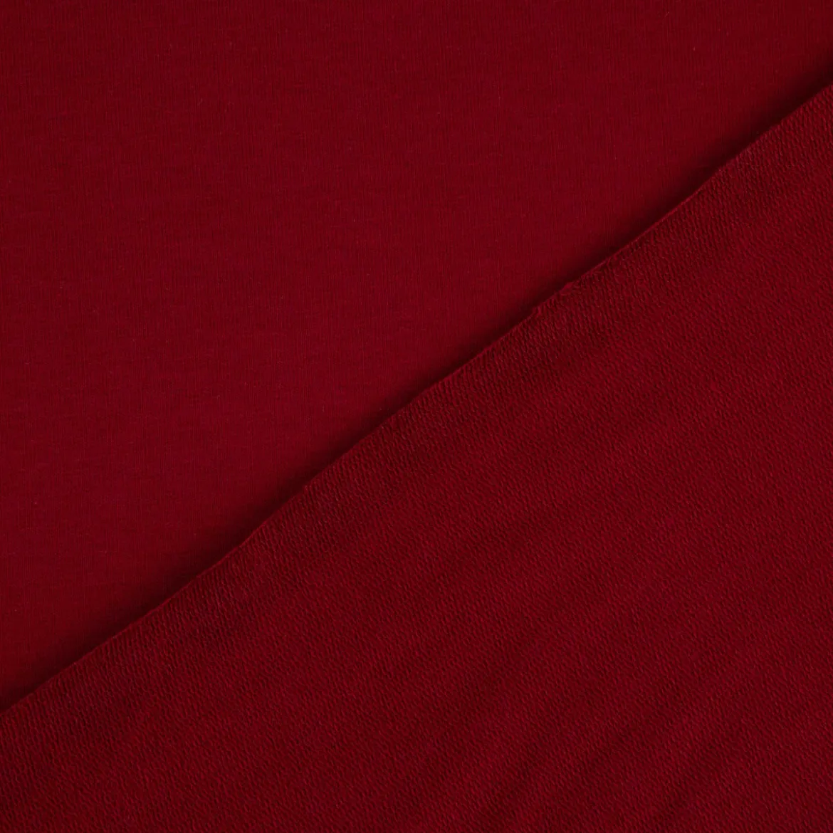 French Terry Stoff Organic Bio uni bordeaux 1,50m Breite