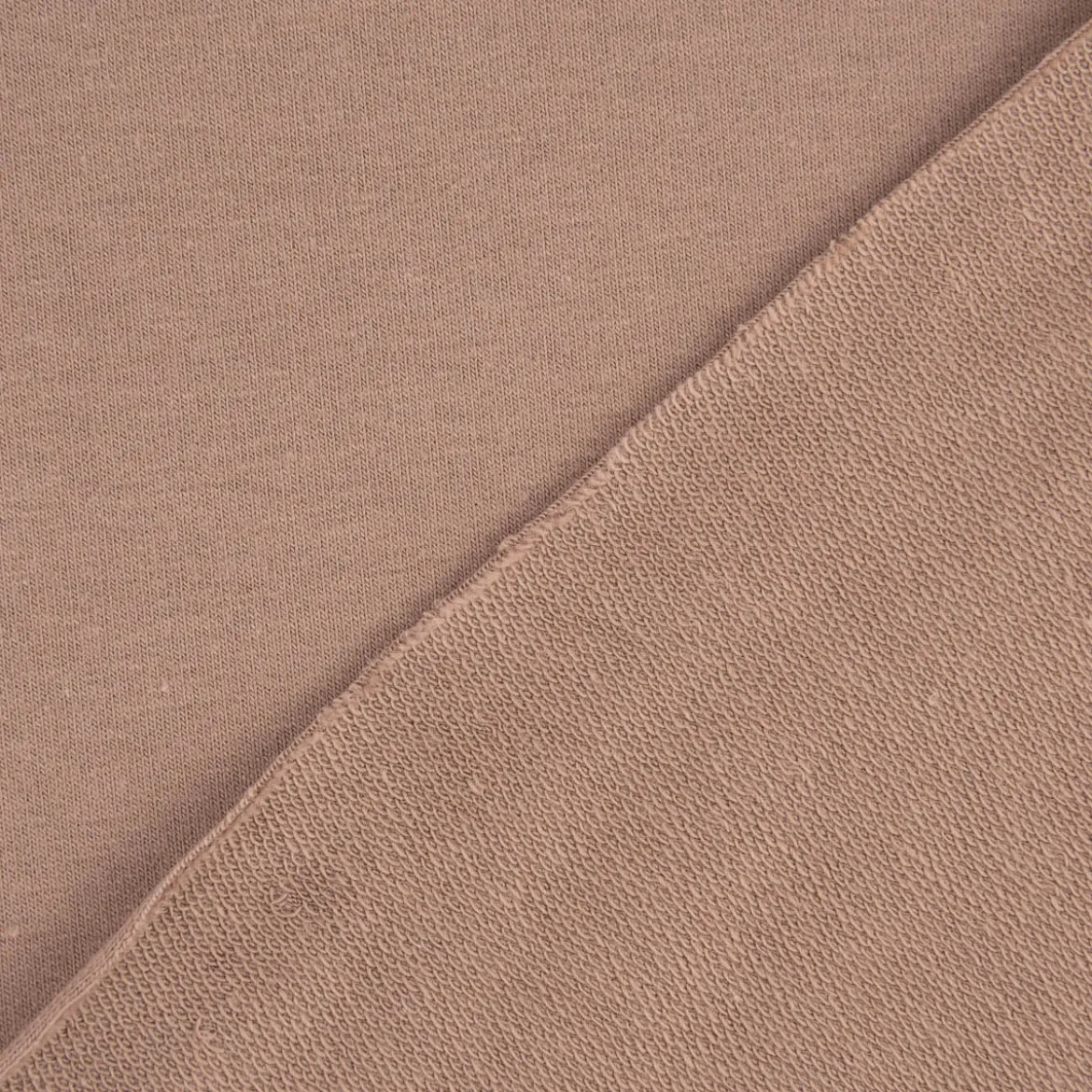 French Terry Stoff Organic Bio uni taupe1,50m Breite