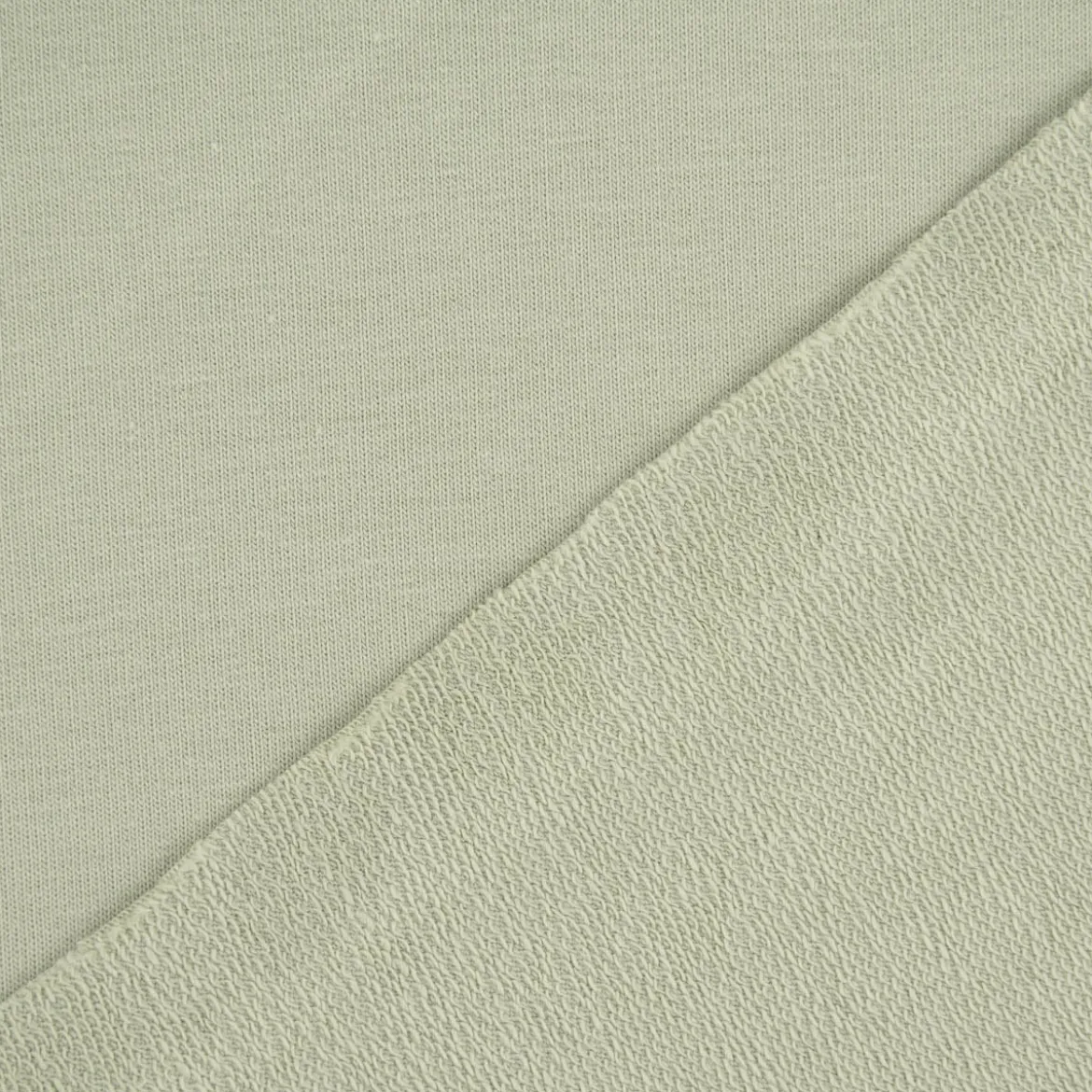 French Terry Stoff Organic Bio uni salbei 1,50m Breite