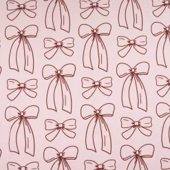 French Terry Stoff Schleifen rosa – 1,50 m Breite, elastisch & weich