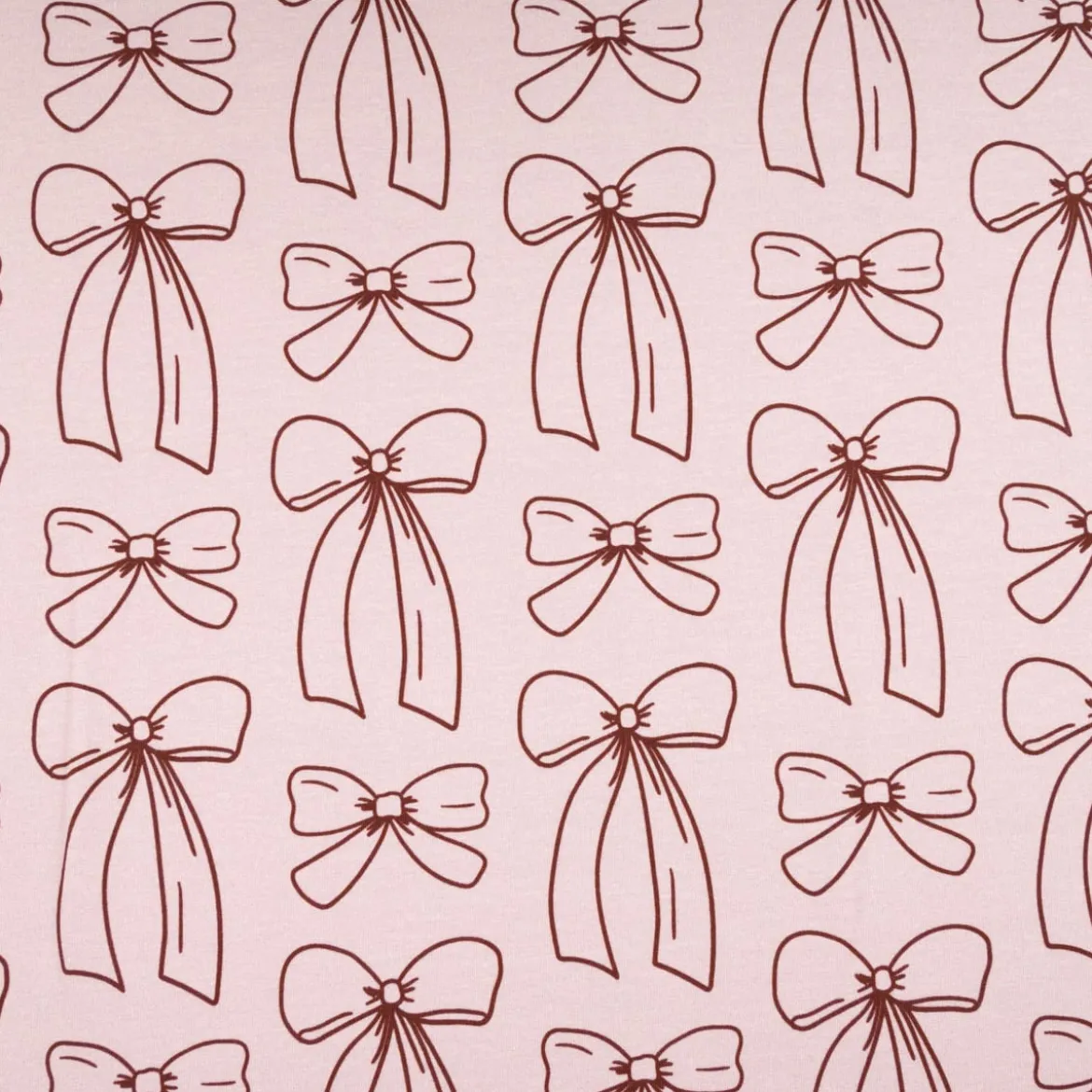 French Terry Stoff Schleifen rosa – 1,50 m Breite, elastisch & weich