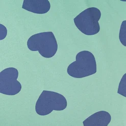 French Terry Stoff Sommersweat Jogging Hearts mintgrün blau1,45m Breite