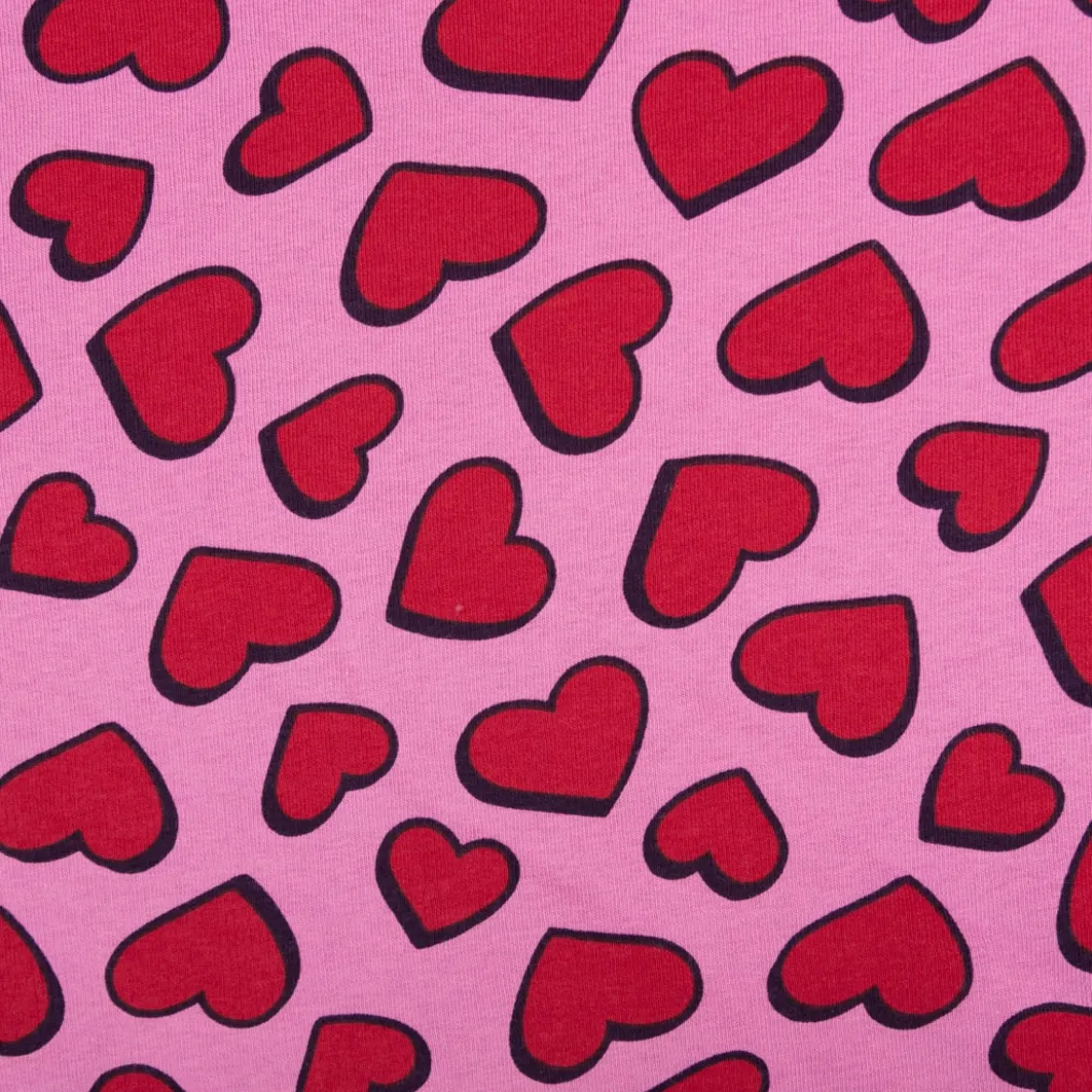 French Terry Stoff Sommersweat Jogging Hearts pink 1,45m Breite