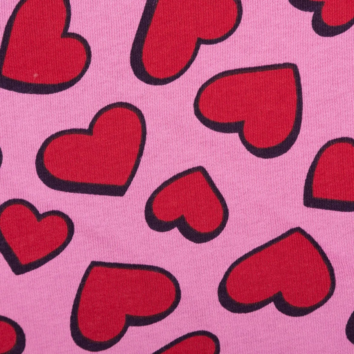 French Terry Stoff Sommersweat Jogging Hearts pink 1,45m Breite