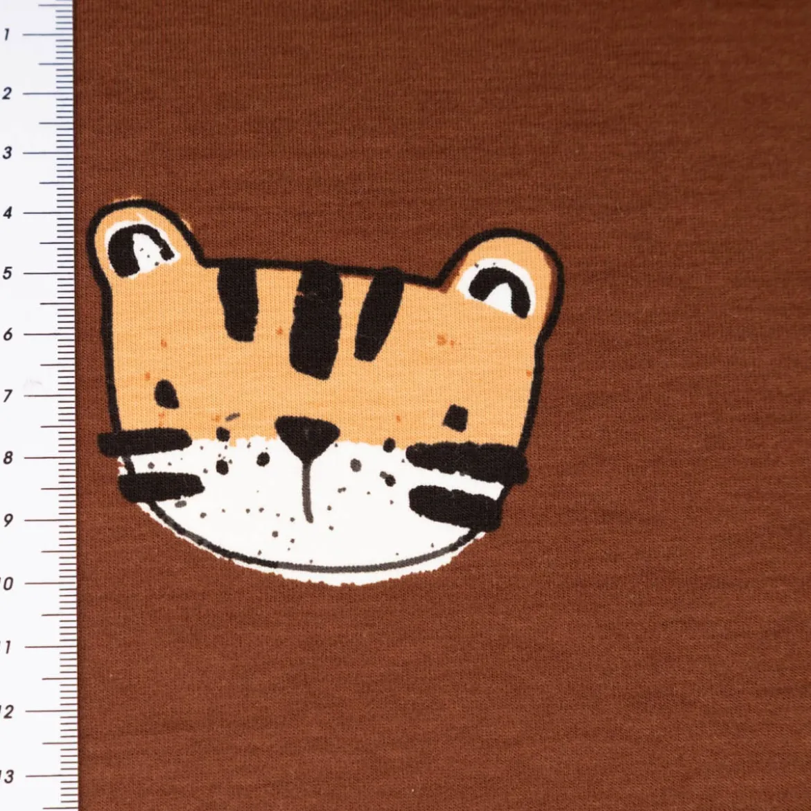 French Terry Stoff Tiger braun 1,50m Breite