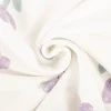 French Terry Stoff Tulpen wollweiß lila 150cm Breite