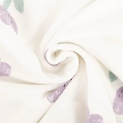 French Terry Stoff Tulpen wollweiß lila 150cm Breite
