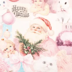 French Terry Weihnachtsstoff rosa Sweet Xmas – Baumwolll Sweat mit Weihnachtsmotiv 1,50 m Breite