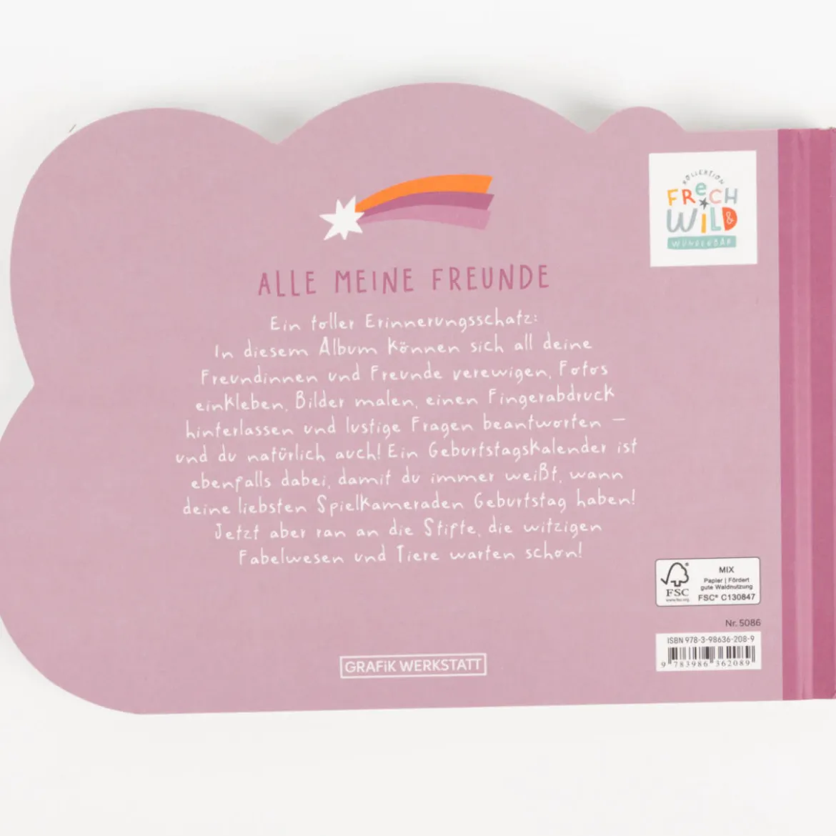 Freundebuch „Alle meine Freunde“ in Rosa für Kindergarten & Grundschule von Grafik Werkstatt