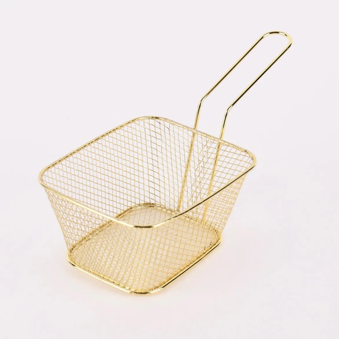 Frittierkorb groß Metall goldfarbig 24x11,5x12cm
