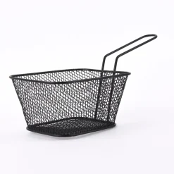 Frittierkorb groß Metall schwarz 24x11,5x12cm