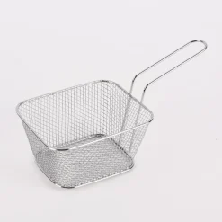 Frittierkorb groß Metall silber 24x11,5x12cm
