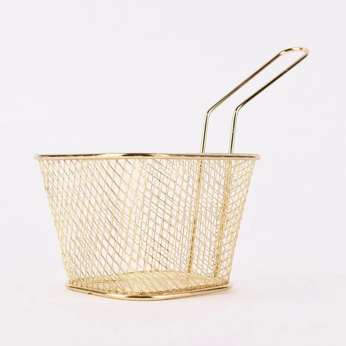 Frittierkorb klein Metall goldfarbig 18x8,5x13,5cm