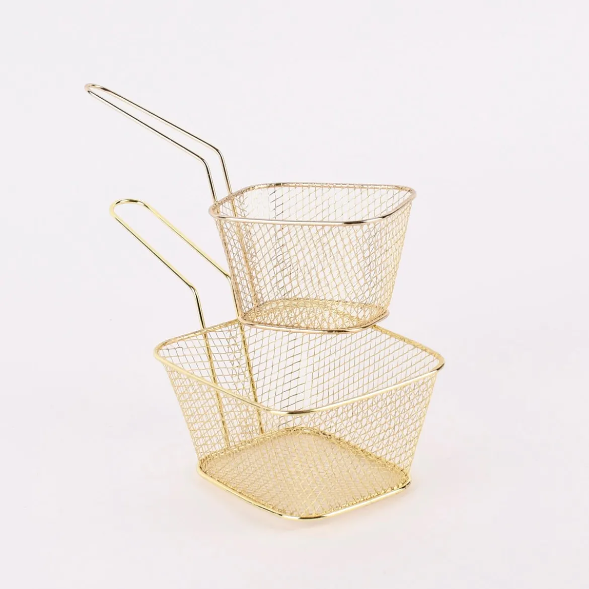 Frittierkorb klein Metall goldfarbig 18x8,5x13,5cm
