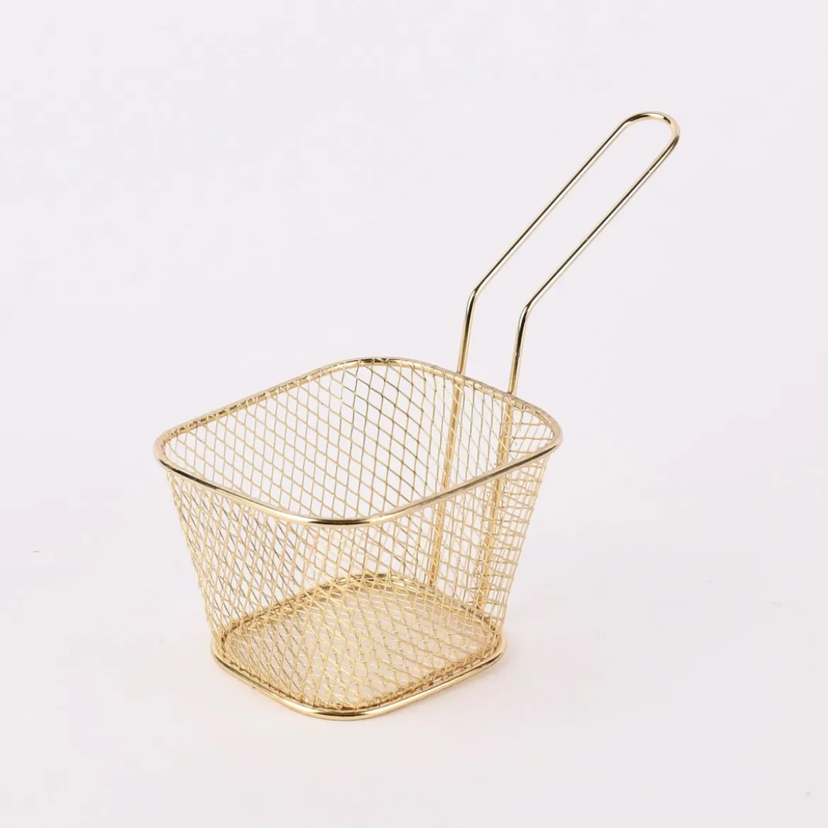 Frittierkorb klein Metall goldfarbig 18x8,5x13,5cm