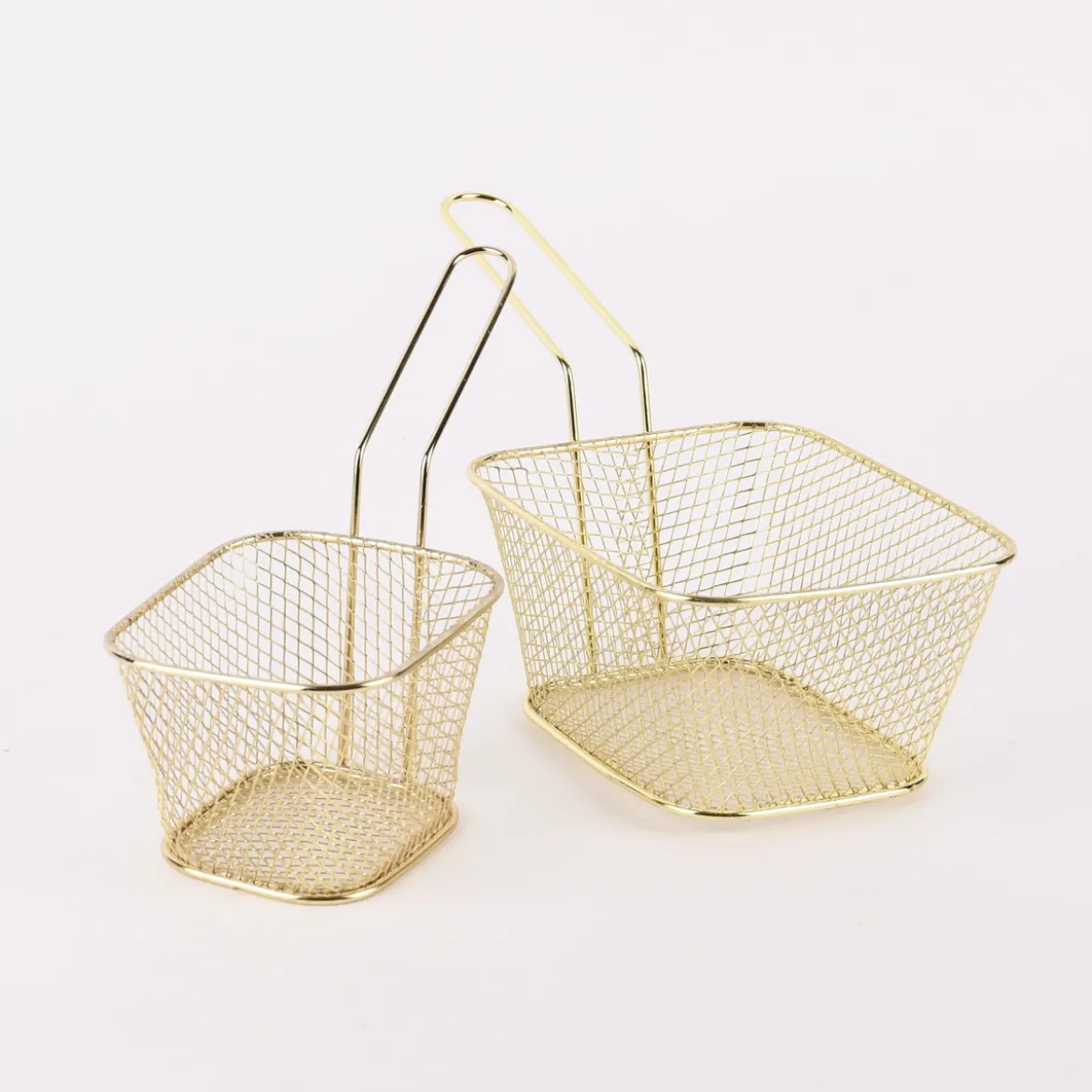 Frittierkorb klein Metall goldfarbig 18x8,5x13,5cm