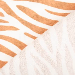 Frottee Krepp Stoff Zebras ecru nude 1,55m Breite