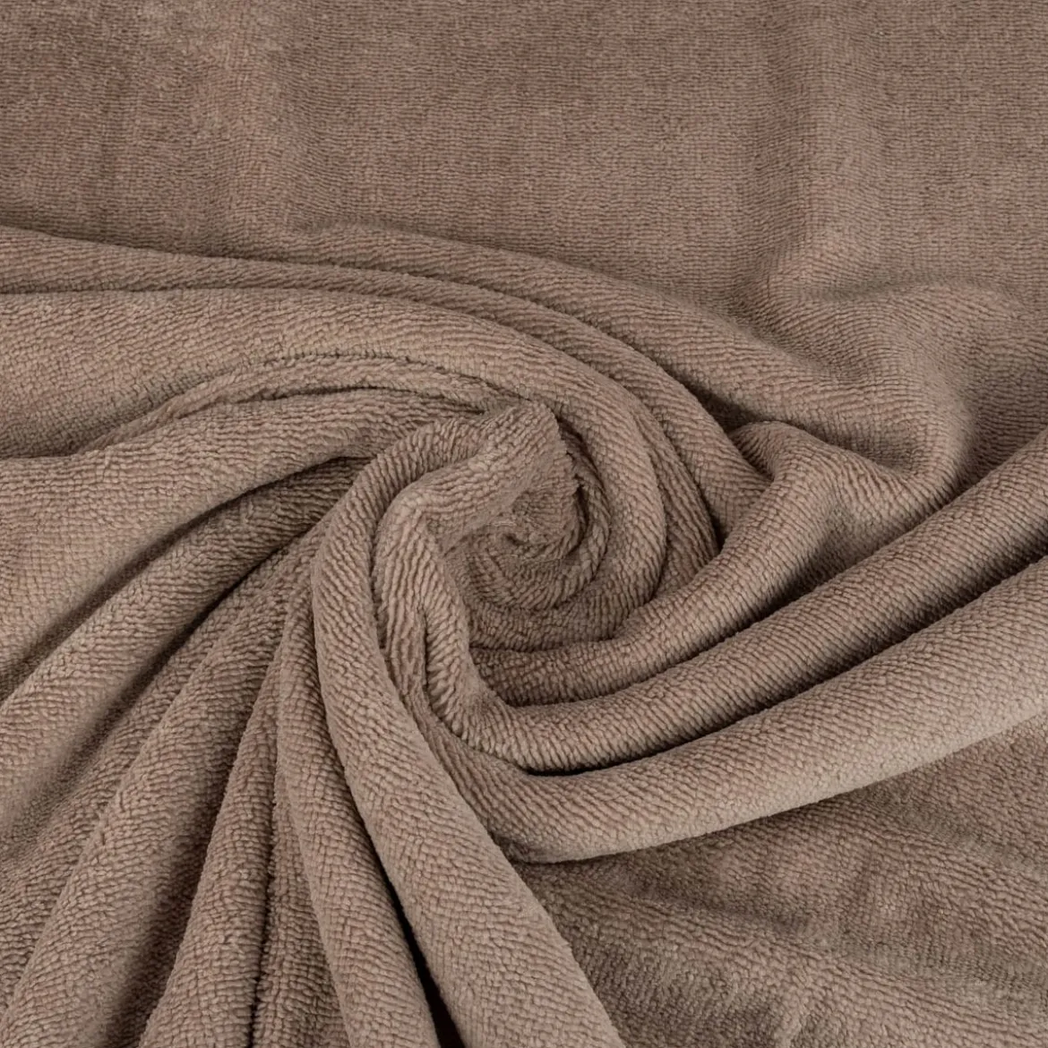 Frottee Stoff Bambus Terry Velvet Bamboo kuschelweich einfarbig taupe1,5m Breite