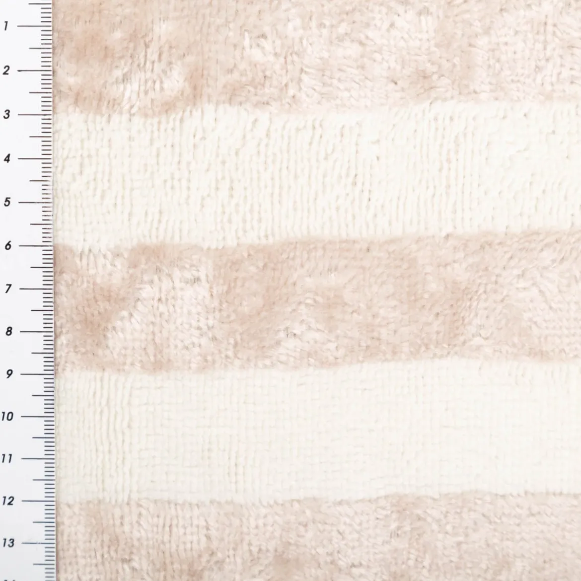 Frottee Stoff Baumwolle Bambus Streifen ecru beige-grau 150cm