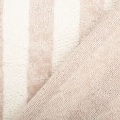 Frottee Stoff Baumwolle Bambus Streifen ecru beige-grau 150cm