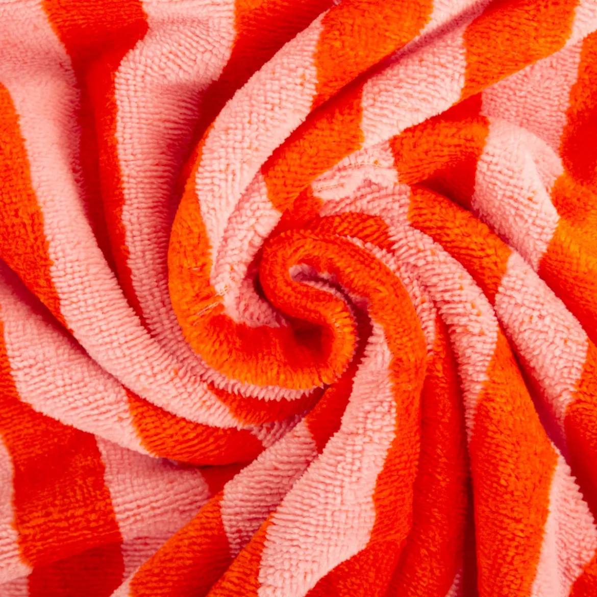 Frottee Stoff Baumwolle Bambus Streifen orange rosa 300g/qm 150cm