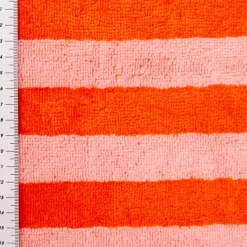 Frottee Stoff Baumwolle Bambus Streifen orange rosa 300g/qm 150cm