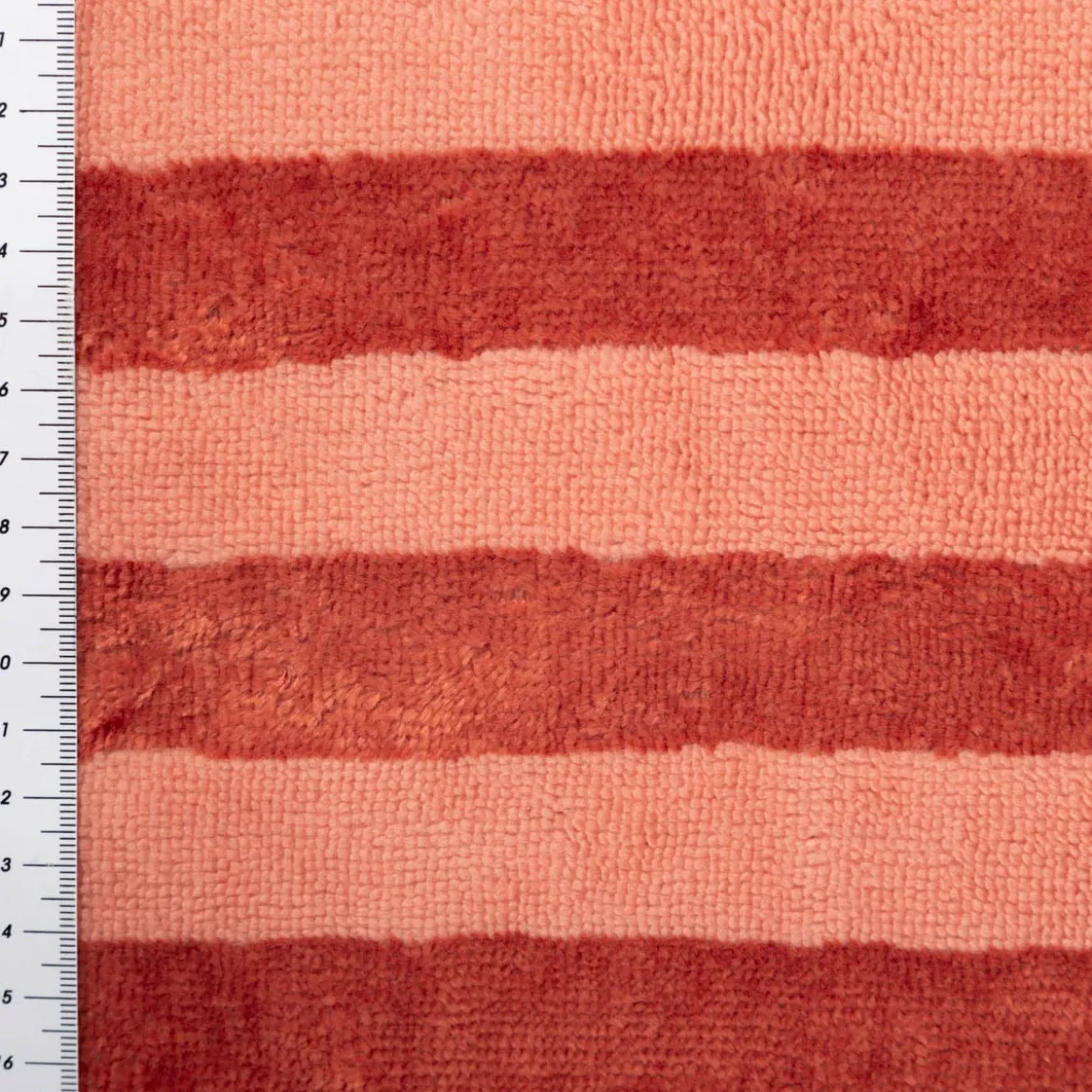 Frottee Stoff Baumwolle Bambus Streifen paprika rot 150cm