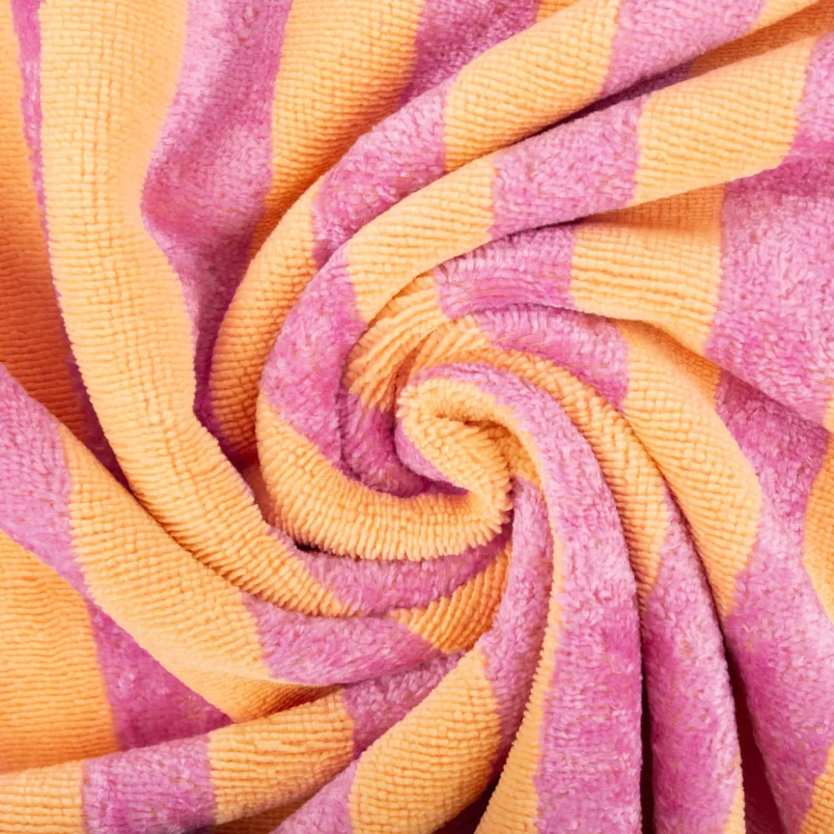 Frottee Stoff Baumwolle Bambus Streifen pink orange 150cm