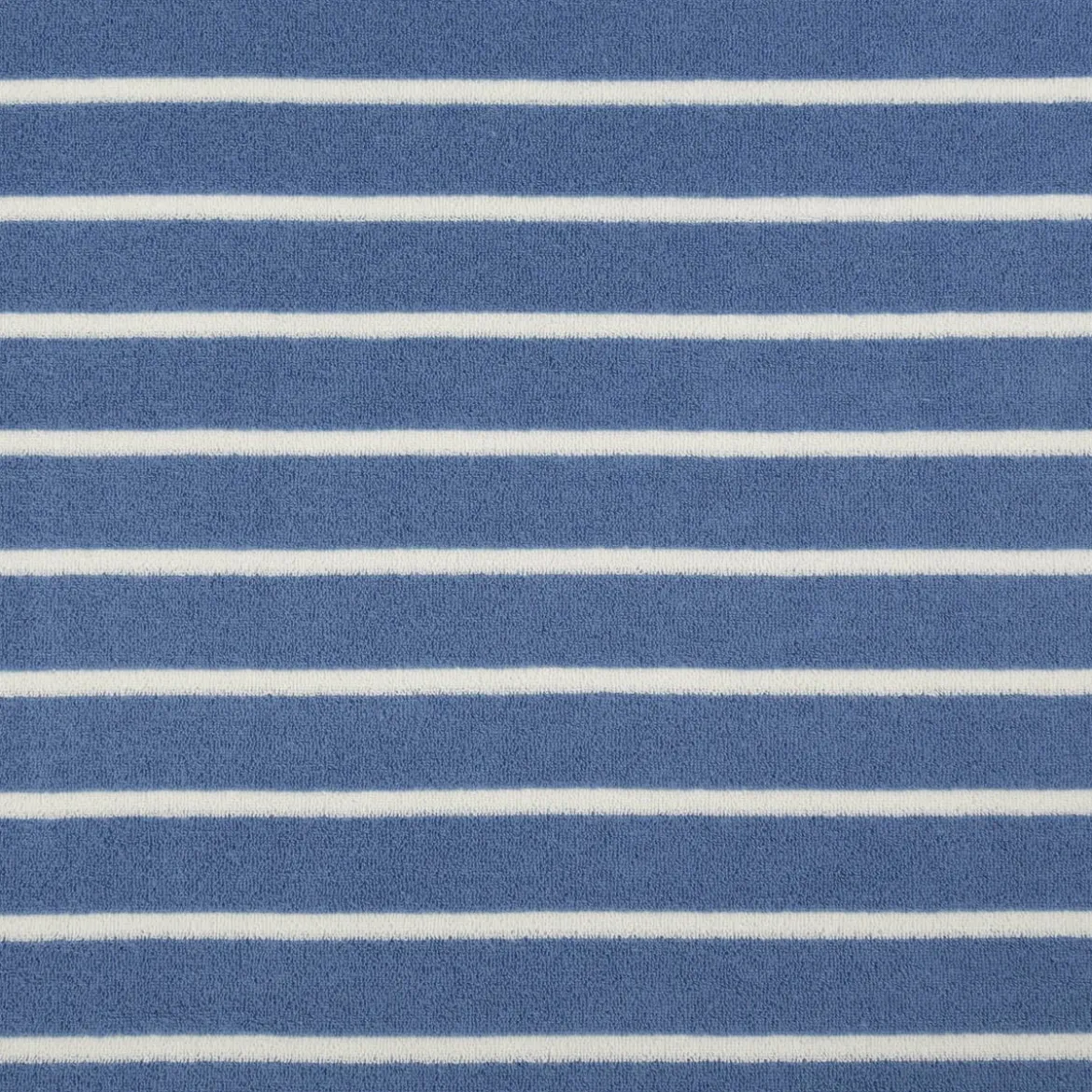 Frottee Stoff Baumwolle 245g/qm blau ecru 1,55m Breite