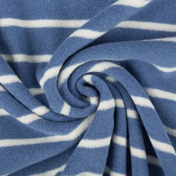 Frottee Stoff Baumwolle 245g/qm blau ecru 1,55m Breite
