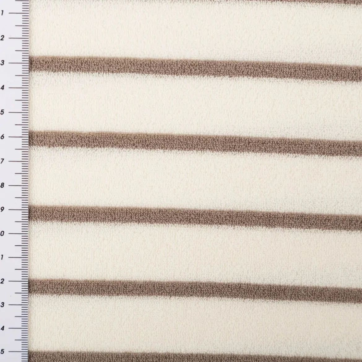 Frottee Stoff Baumwolle 245g/qm ecru taupe 1,55m Breite