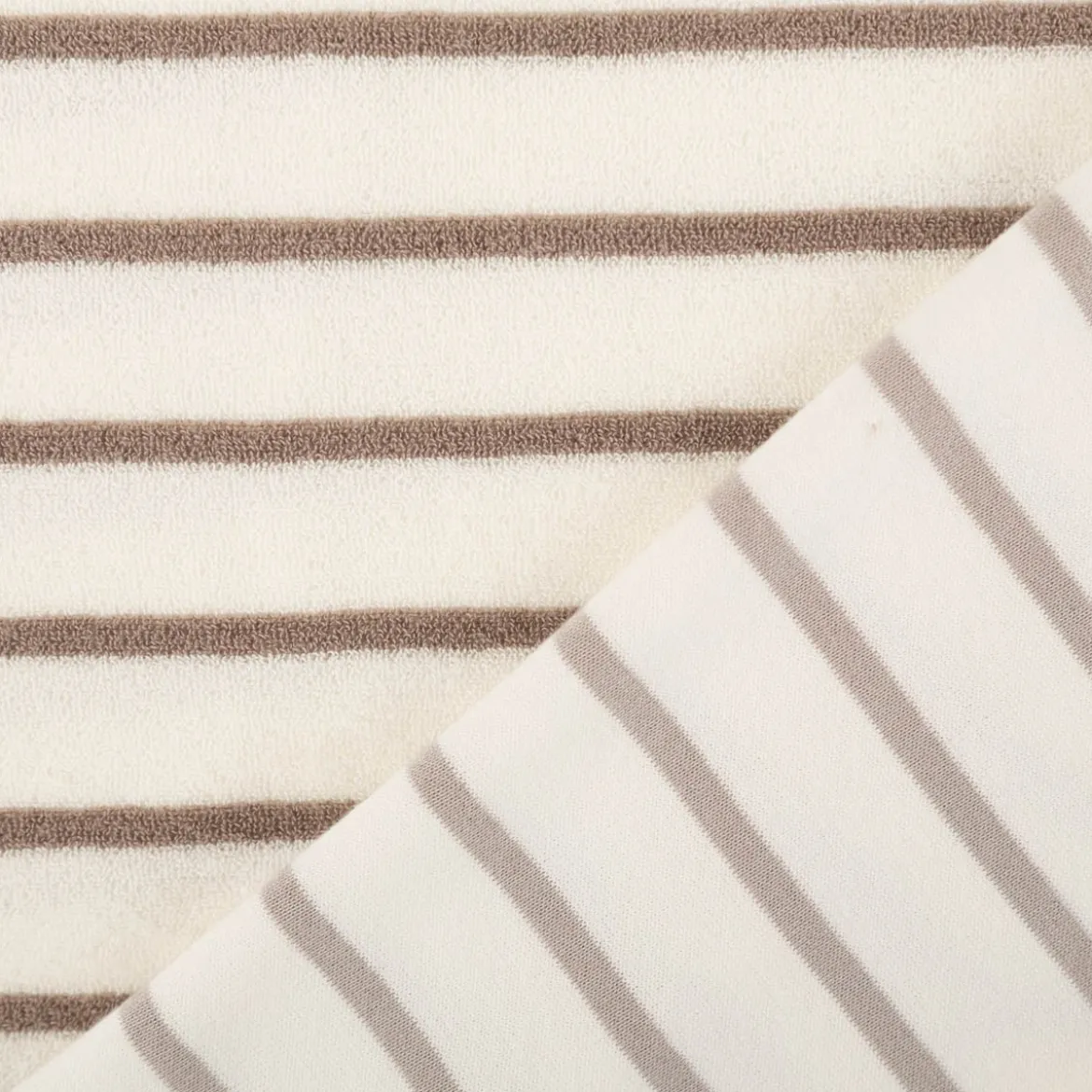Frottee Stoff Baumwolle 245g/qm ecru taupe 1,55m Breite