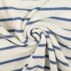 Frottee Stoff Baumwolle 245g/qm ecru blau 1,55m Breite