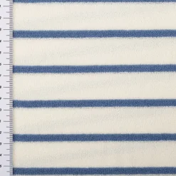 Frottee Stoff Baumwolle 245g/qm ecru blau 1,55m Breite