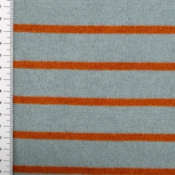 Frottee Stoff Baumwolle Streifen 245g/qm blau braun 1,55m Breite